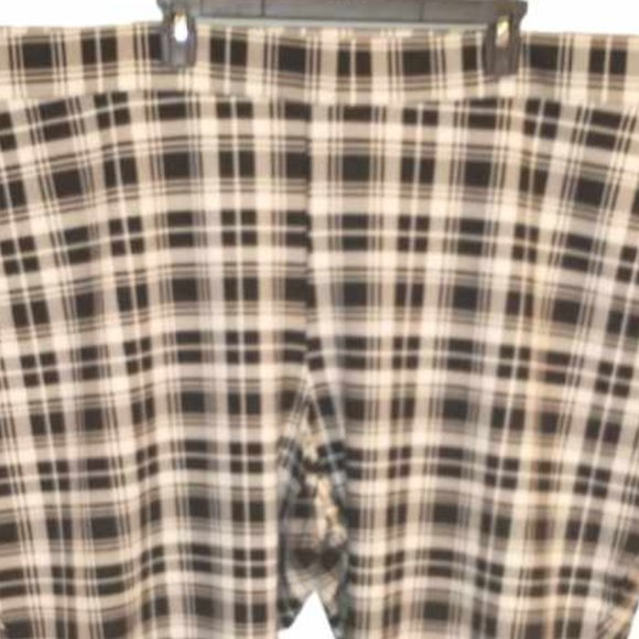 Iman Plaid Pants Checkered High Rise Stretchy Black White size 5XP W-363 - Picture 2 of 8